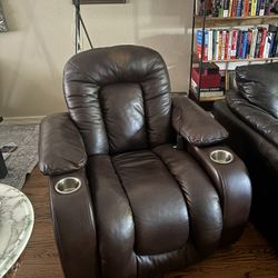 Luxury Leather Media Chair Power Recline Like New