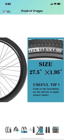 2 Pack 24"/26"/27.5"x1.95" Mountain Bike Tires 3M Anti-Puncture Layer MT