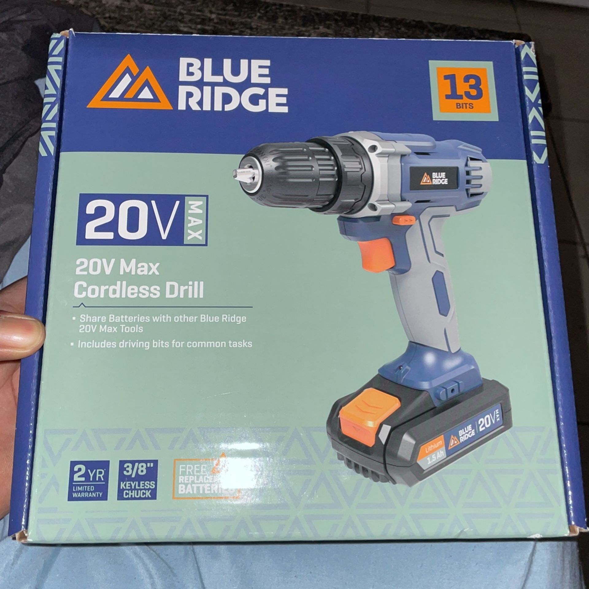 BLUE RIDGE CORDLESS DRILL 20volts Max