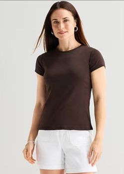 Women's Plus Size Chocolate Brown Crewneck Tee