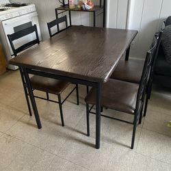 Table and 4 chairs
