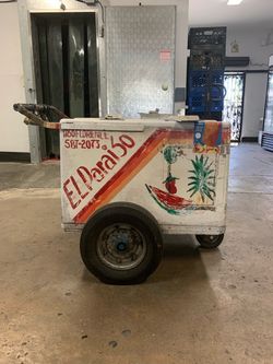Street Vending Push Cart with Cooler