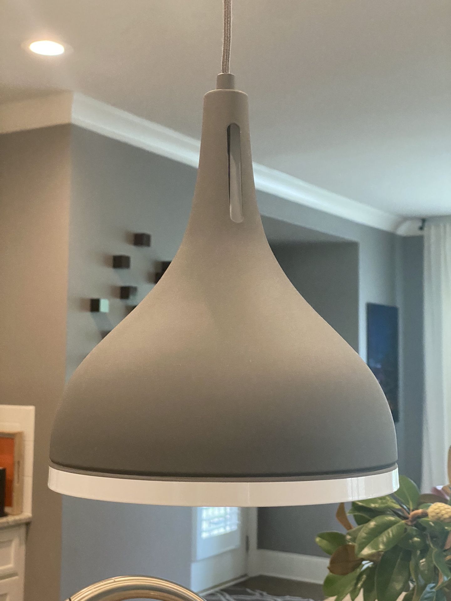 2x - Pantone Castor 25 Pendant Lights Pewter Grey