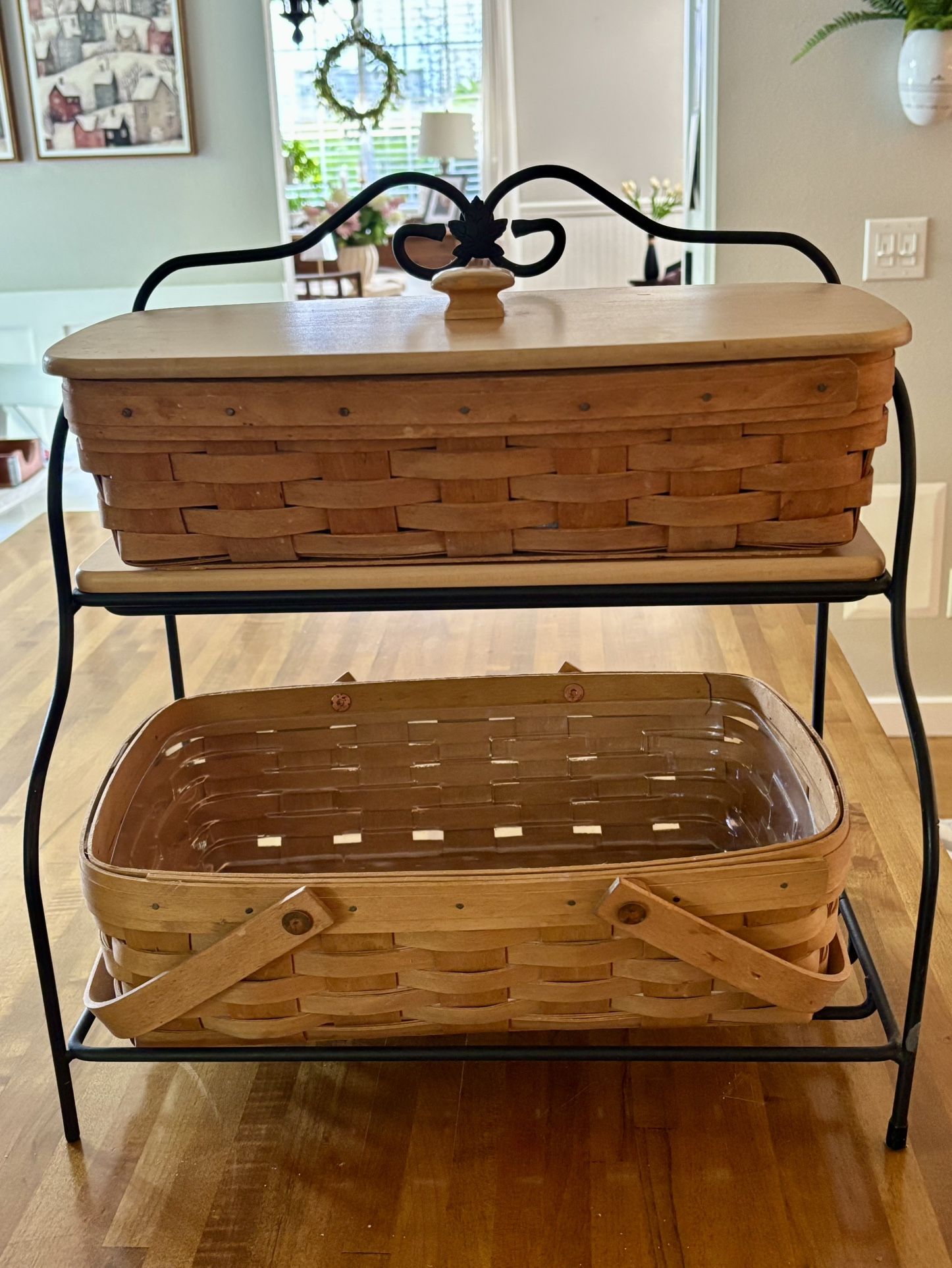 Longaberger Shelf With 2 Baskets