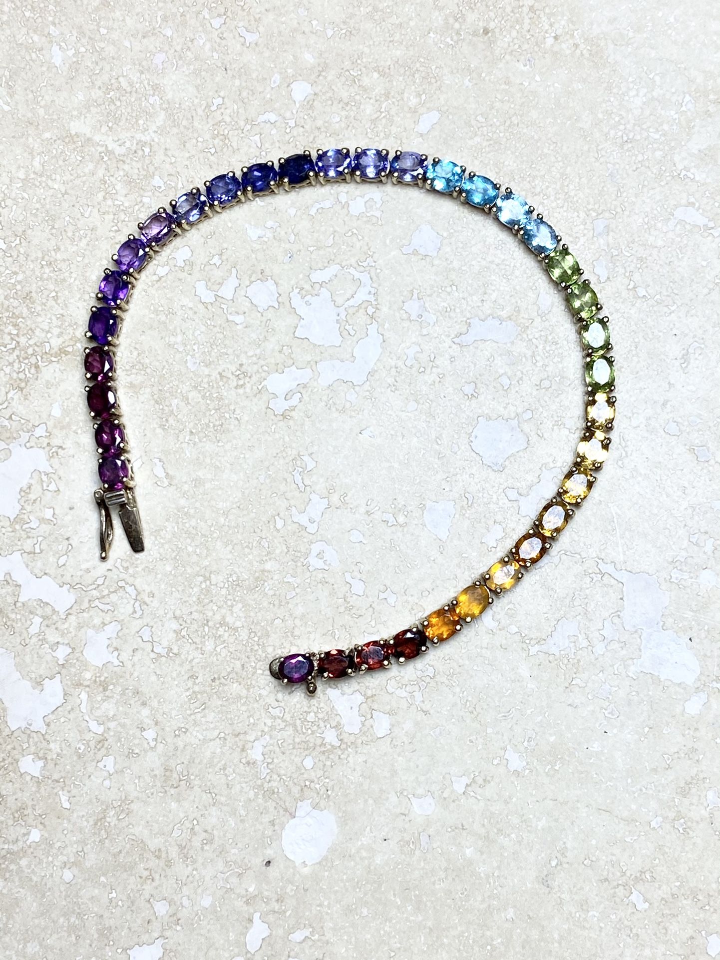 Chuck Clemency Rainbow Gemstone Tennis Bracelet