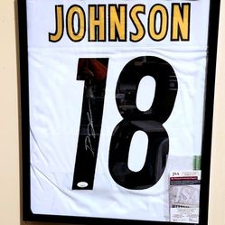 *FRAMED* Custom XL Signed Diontae Johnson Jersey 