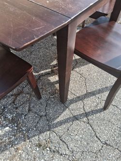 Cherry wood dining table with 4 chairs