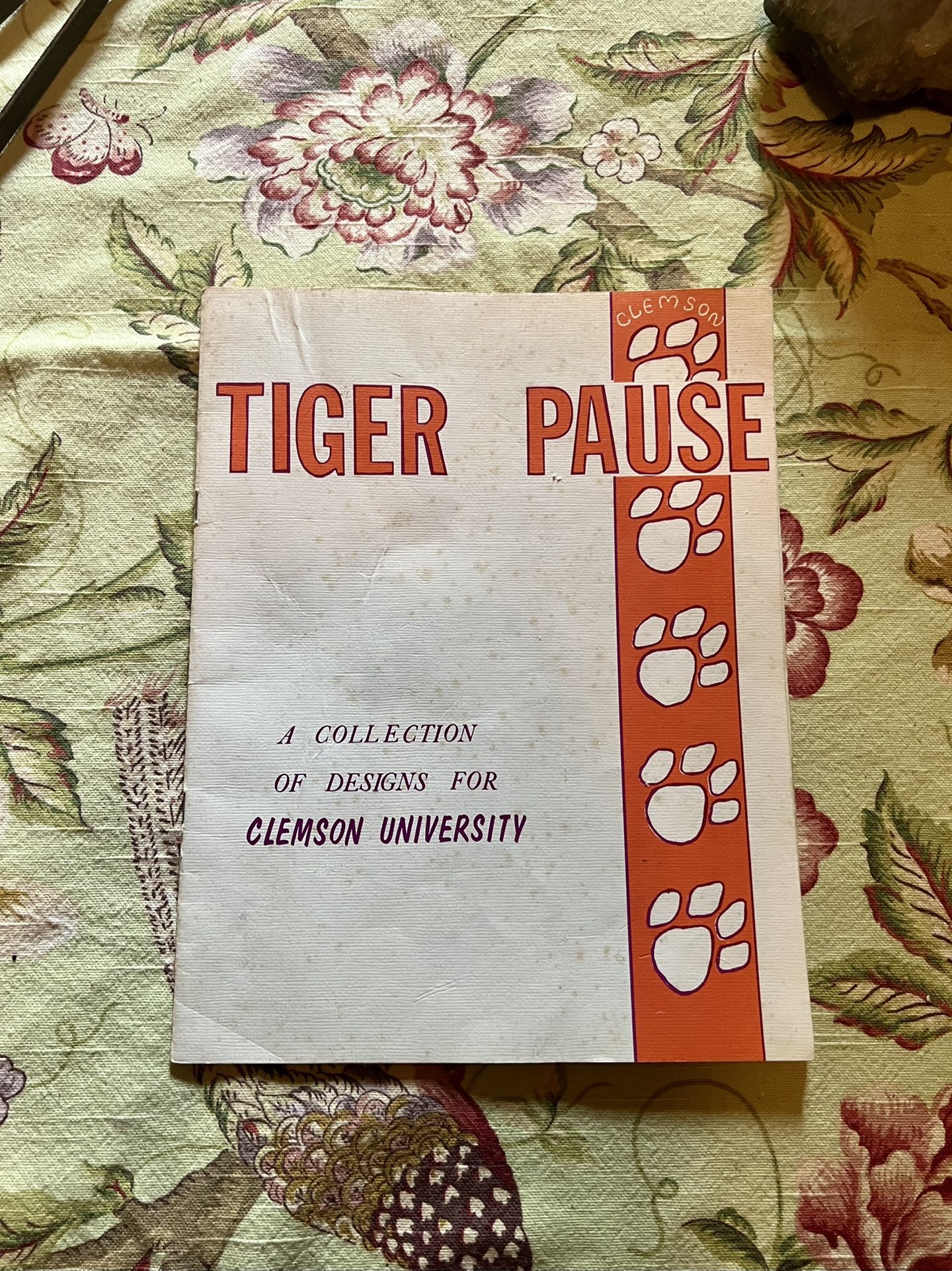 1980 Vintage Cross-Stitch Album - TIGER PAUSE: A COLLECTION OF DESIGNS FOR CLEMSON UNIVERSITY From Three Needles - Rare, Collector’s Piece! 