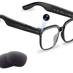 Smart Glasses with Camera and Audio, 8MP HD Camera Glasses for Men Women,1080P Video Recording Sunglasses,Real Time Translation,Voice Assistant, Open-