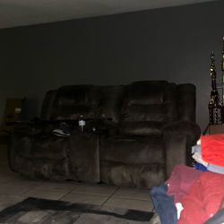 Gray Sofa And Love Seat Two Tables And Matching Lamps Must Pick Up Moving Sale Make Offer
