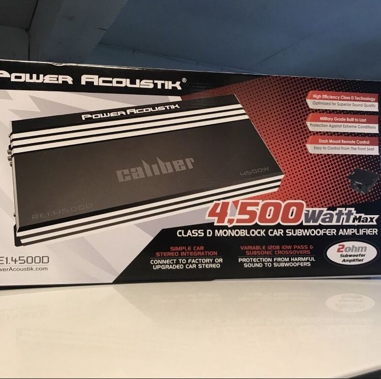Power Acoustik 4,500 Watts Bass Amplifier Comes With Bass Knob Brand New In Box