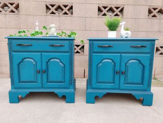 Teal Vintage Nightstands