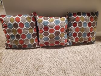 Multi-Colored Hexagon Decorative Throw Pillows Set of 3