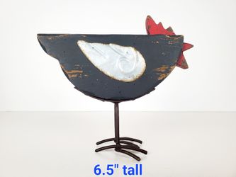 IMAX Home Kenzie Chicken Rustic Distressed Country Home Decor Wood & Iron