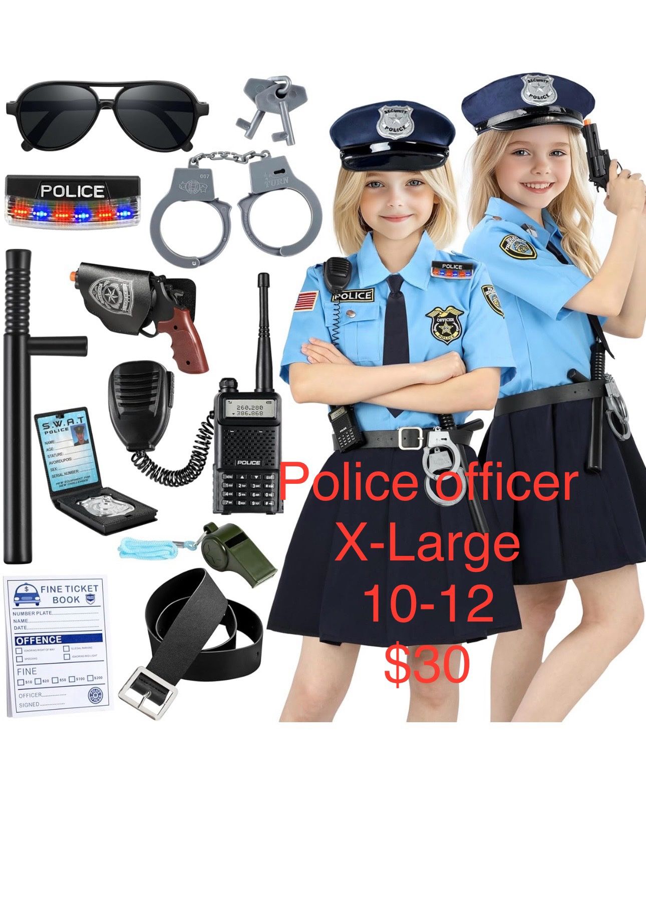 Girls Police Officer Halloween Costume 