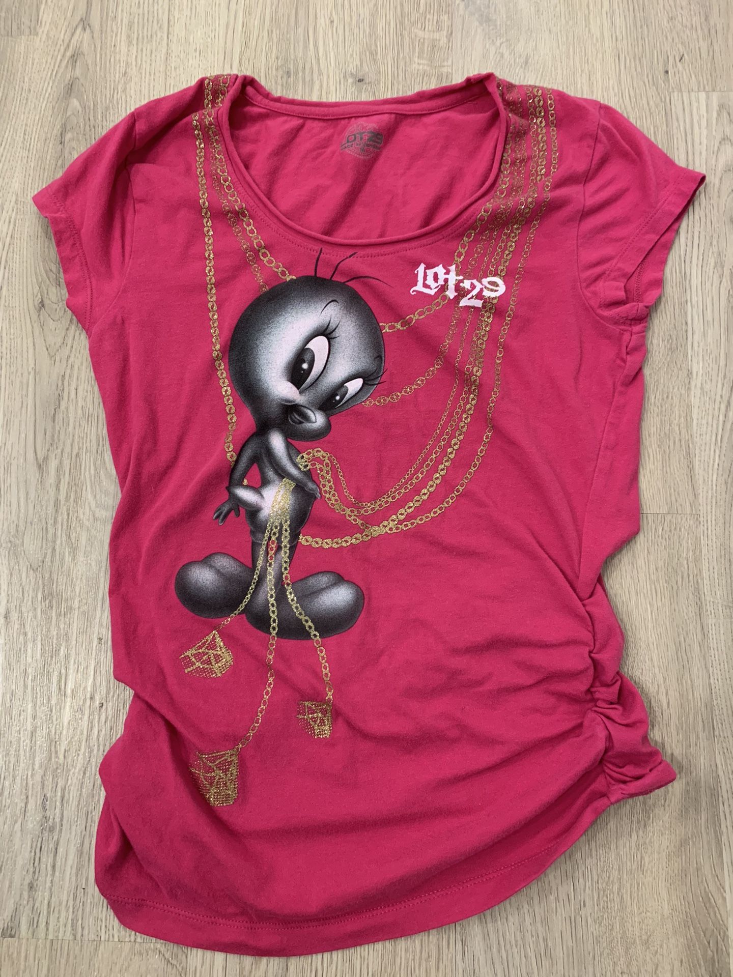 Vintage Tweety Bird Lot 29 Looney Tunes Pink T Shirt Women’s Size M #621