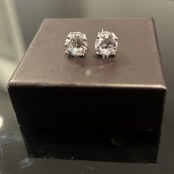 New Sterling Silver Stamped 925 Round 9MM Stud Earrings