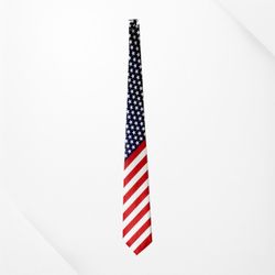 Vintage American Flag Tie Stars & Stripes Patriotic USA Red White Blue Handmade