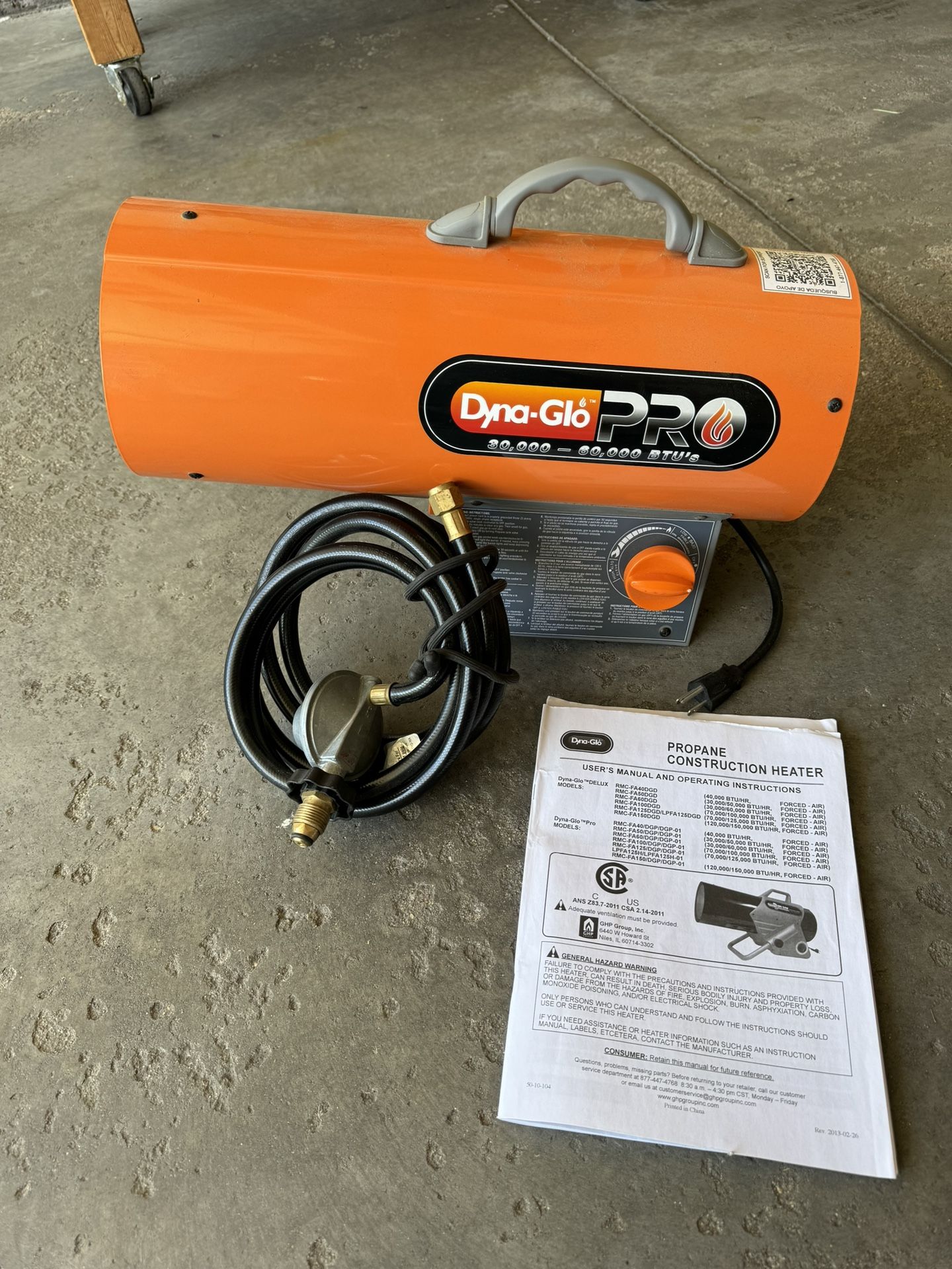 Dynamo-Glo 30K-60K BTU Propane Heater