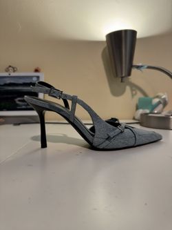 Zara Slingback Denim Heel Marked Size 36