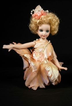 Porcelain Fairy Doll with Floral Petal Dress