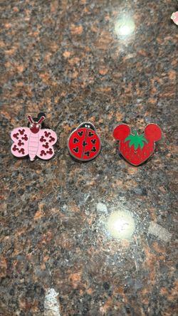 Disney Pins Butterfly, Ladybug, & Strawberry