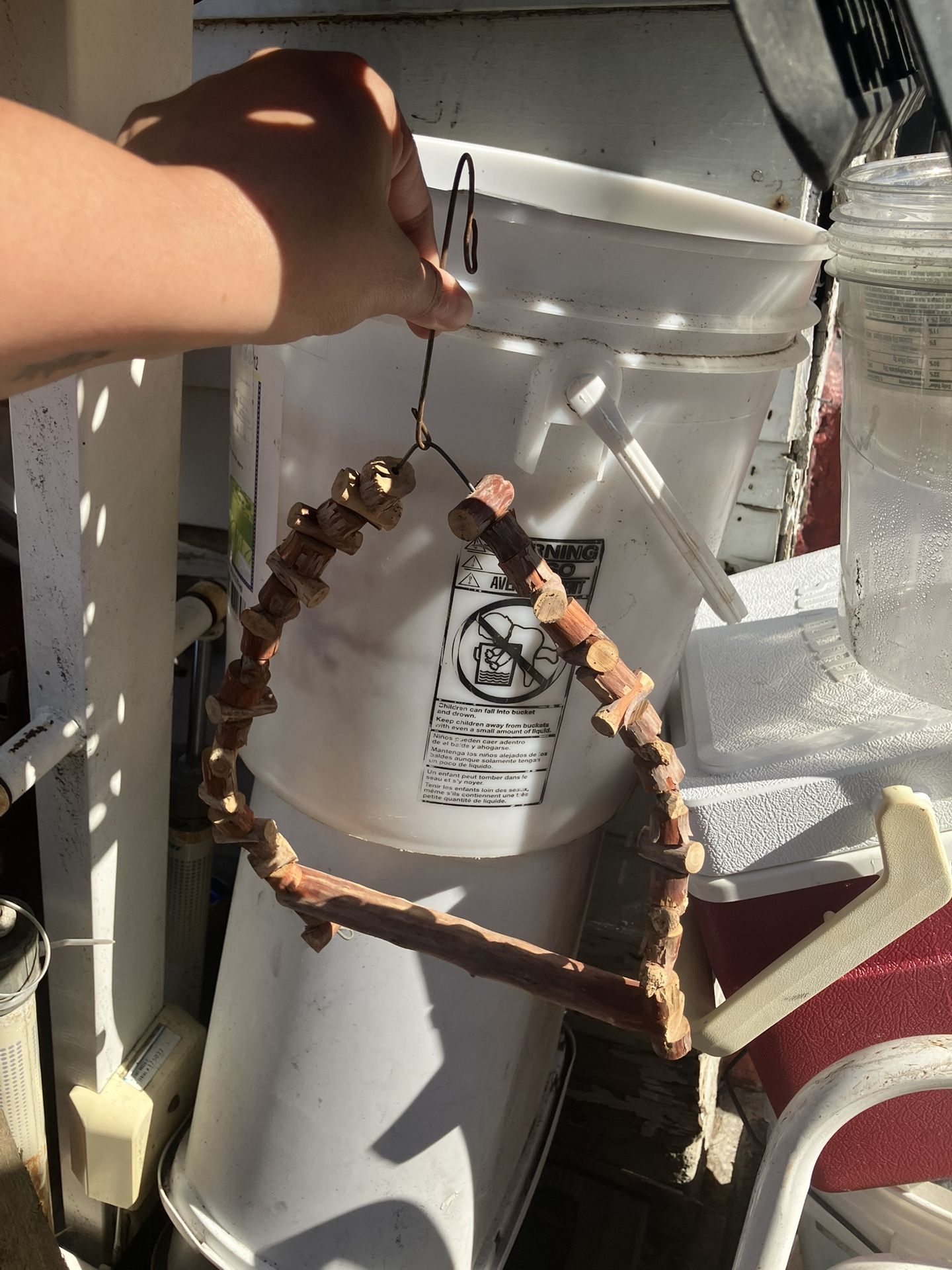 $20, Wooden Parrot Perch Swing