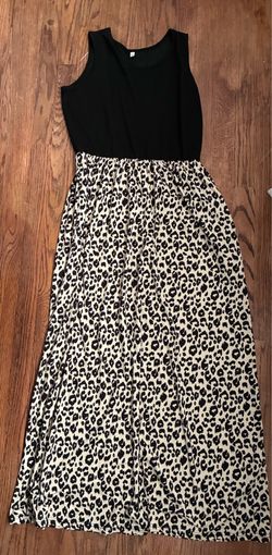 Womens Leopard Print Maxi Dress