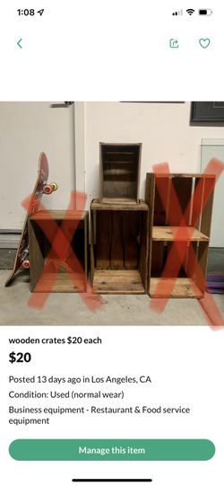 wooden crates $20 each