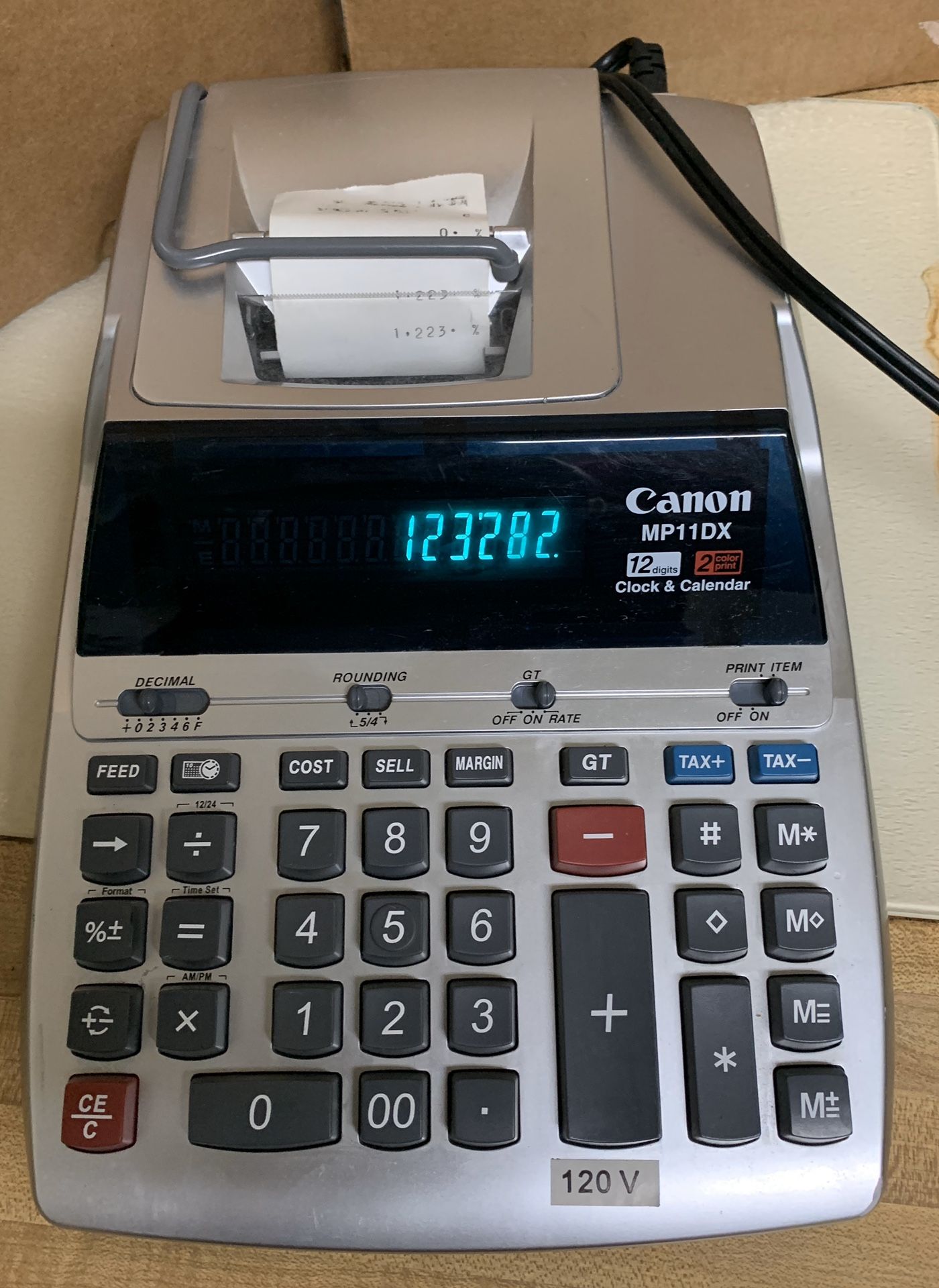 Canon MP11DX 12 digit Clock and Calendar Printing Calculator