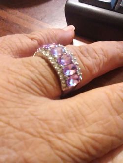 Size 8 pink ring 925 silver