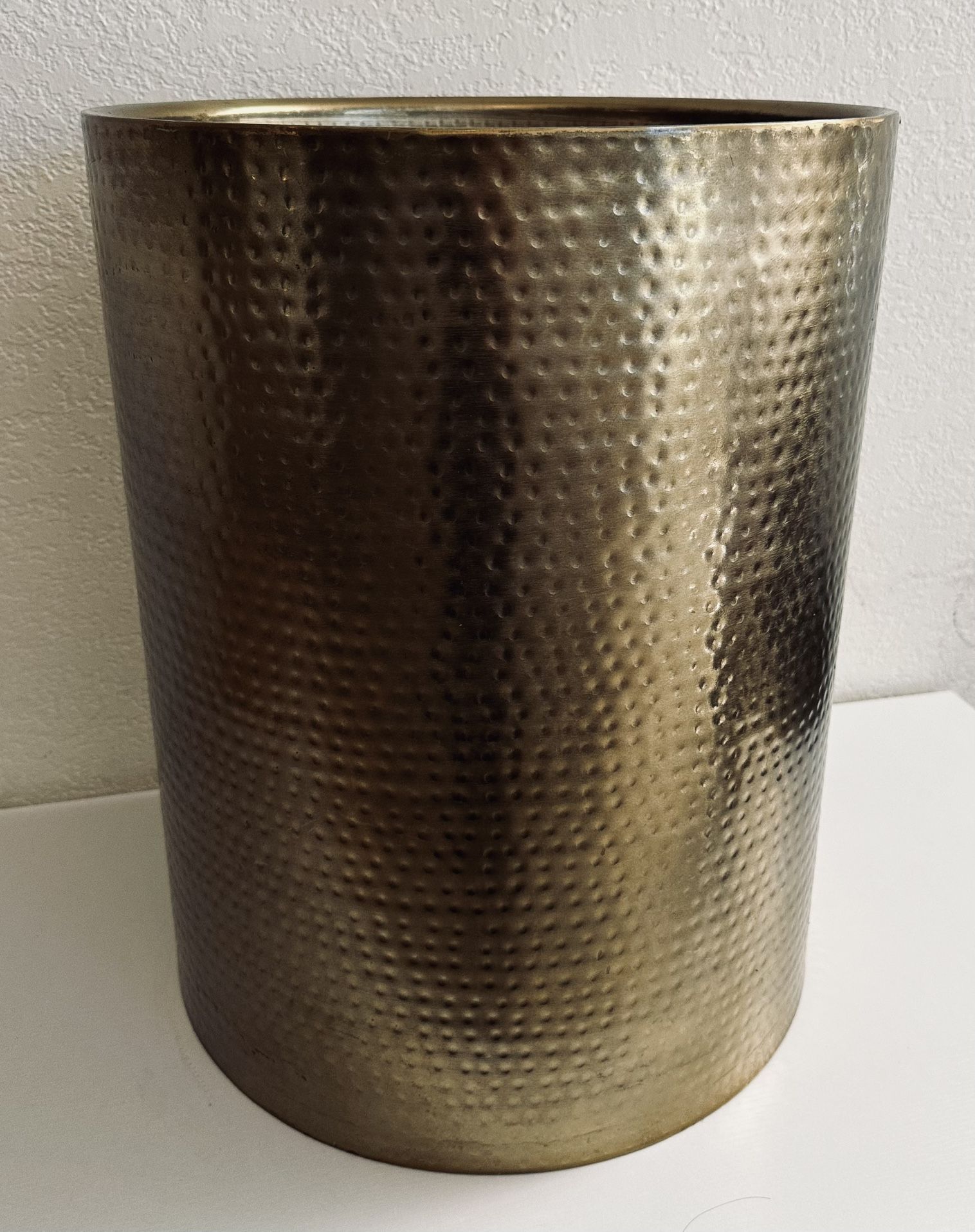 Threshold Gold/Brass Cylinder Drum Accent Table