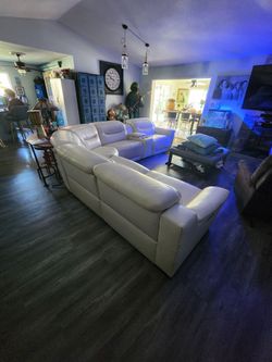 Leather sectional couch