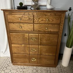 Vintage Solid Wood Tall Dresser 