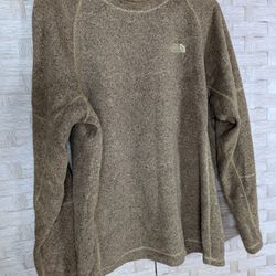 The North Face Mens Large Sweater Jacket Brown Marled Pullover Authentic used