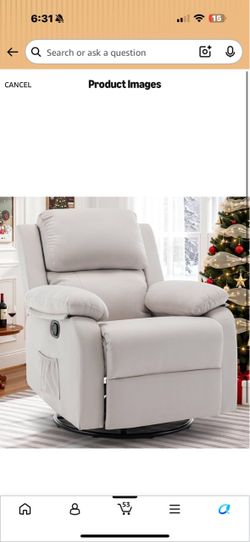 Swivel Reclin er Chair with Side Pocket