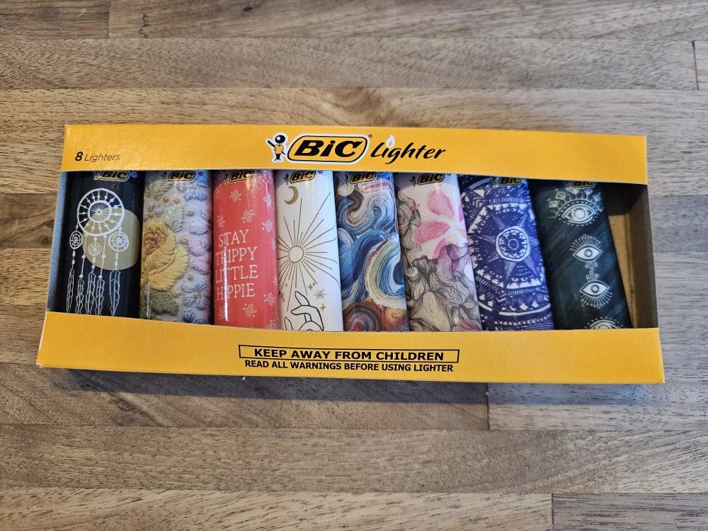 8 Pack Bic Lighters Special Edition Bohemian Collection