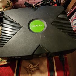 Original Xbox and controllers and 2 games works great