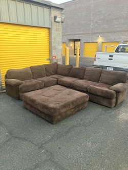 Huge Brown Sectional Sofa Couch