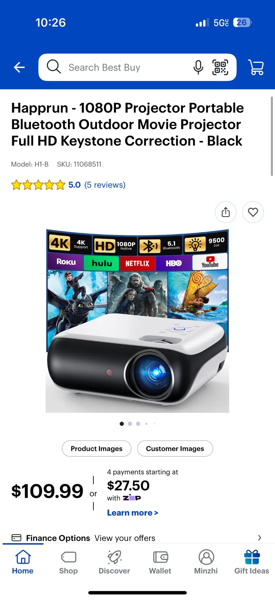 1080P Smart Projector with Google TV
