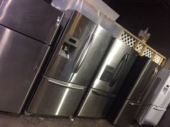 Stainless Steel Double Door Refrigerators With Bottom Freezer Working Perfectly For $650