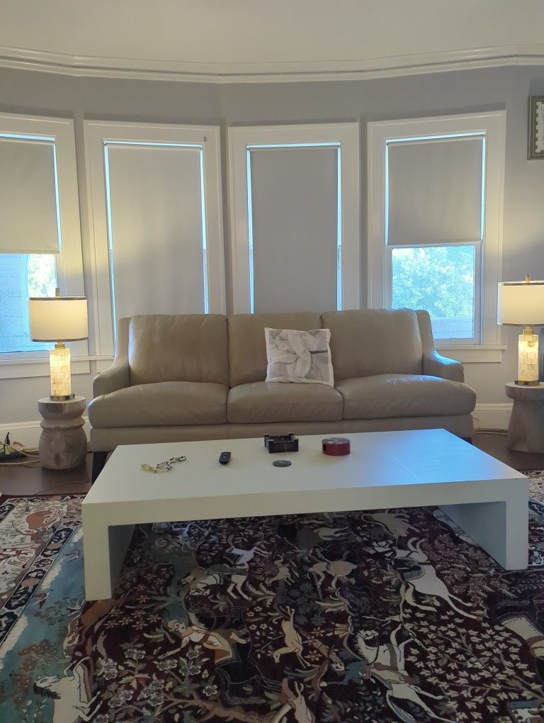 Tuscan Leather Couch & Arm Chair