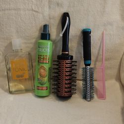 YANAGIYA Hair Tonic Garnier Sleek & Shine 10-in-1,Conair Round Brush for Blow Drying and Styling