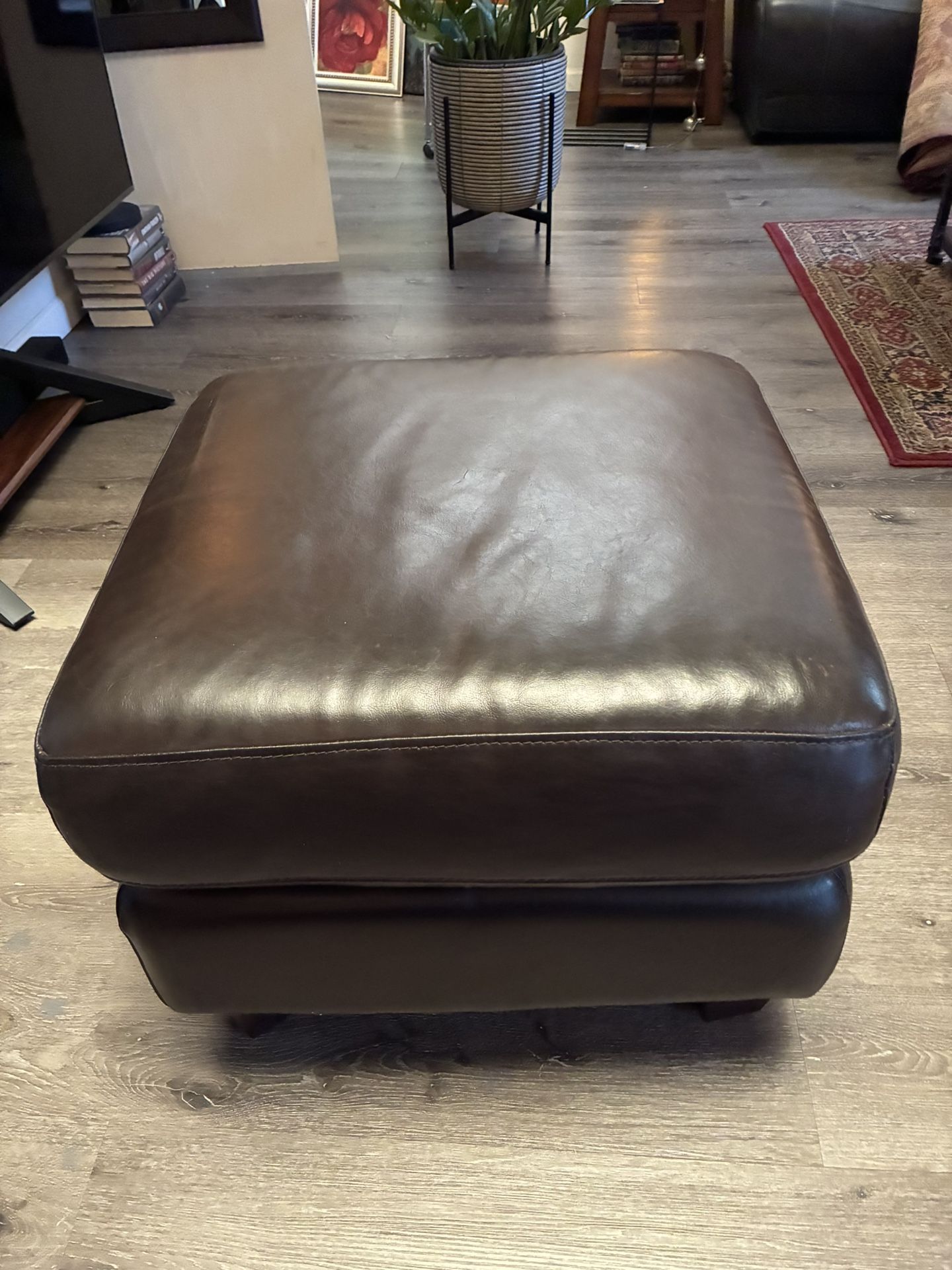 Leather Ottoman.
