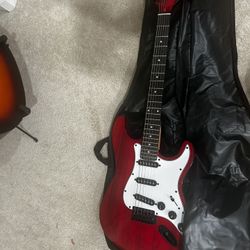Red electric guitar