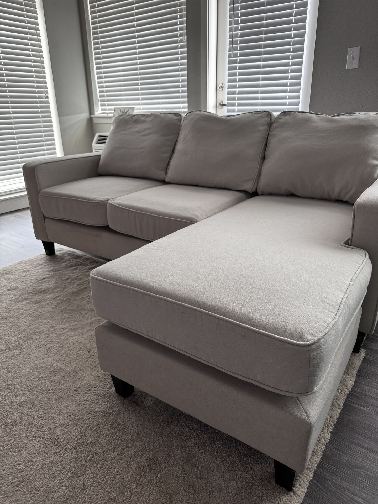 Light Beige Modern Sofa: Relocation Sale, Pickup Required