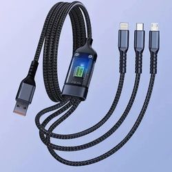 OLISHEN 100W 3-in-1 Fast Charging Data Cable, 