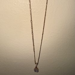 Solid Rose Gold Chain With Pendant 