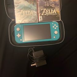 Nintendo Switch Lite (Turquoise) + Zelda BOTW and TOTK - Barely Used