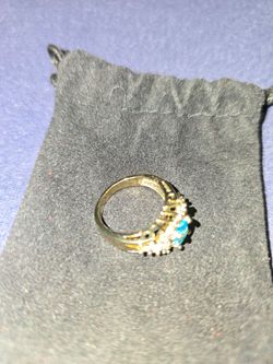 Aqua marine diamond accent ring